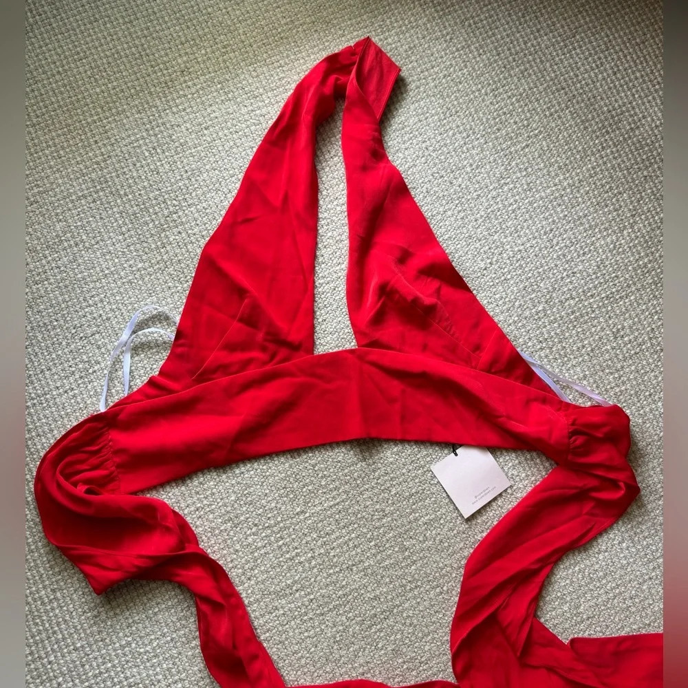 Super down red wrap top❤️